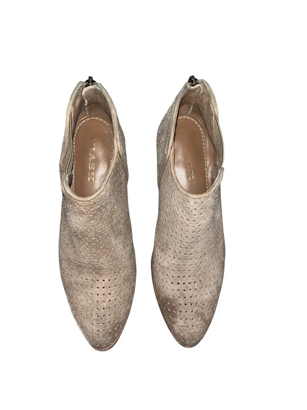 H.S. Trask Tisha Perforated Suede Ankle Booties Size 6.5M